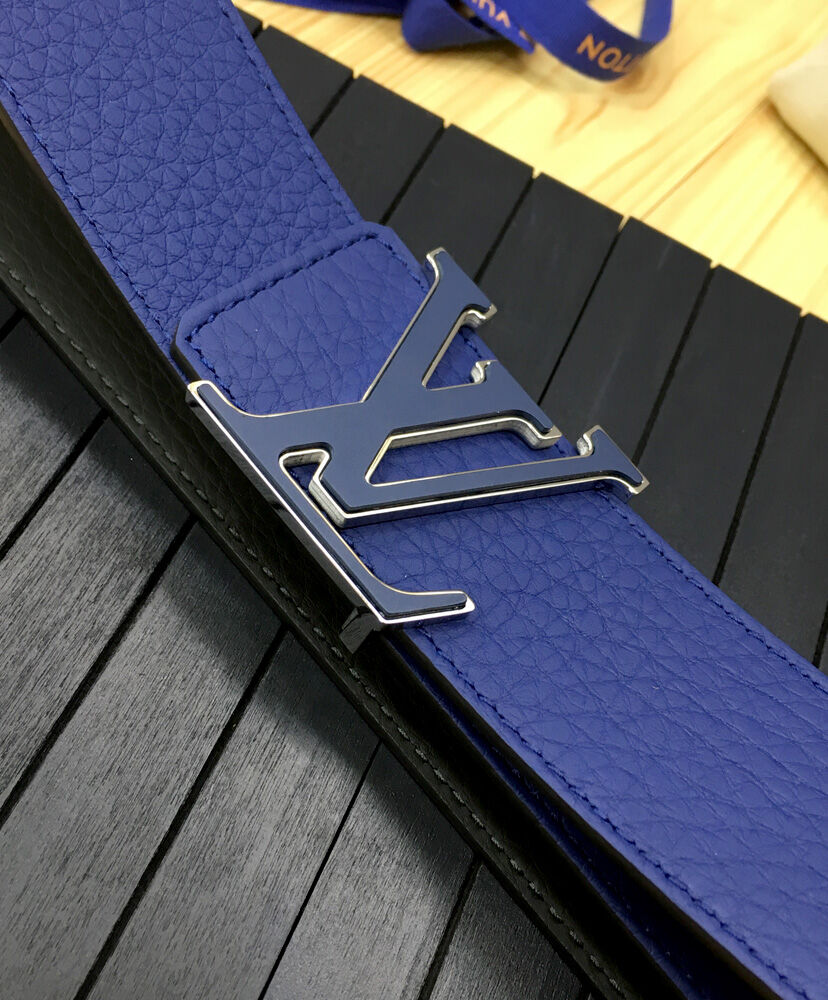 Louis Vuitton Belt LV Initiales Reversible Blue