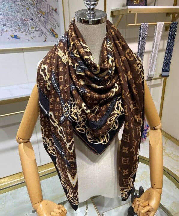 Louis Vuitton Scarf Women s Monogram Forever Long Scarf Coffee