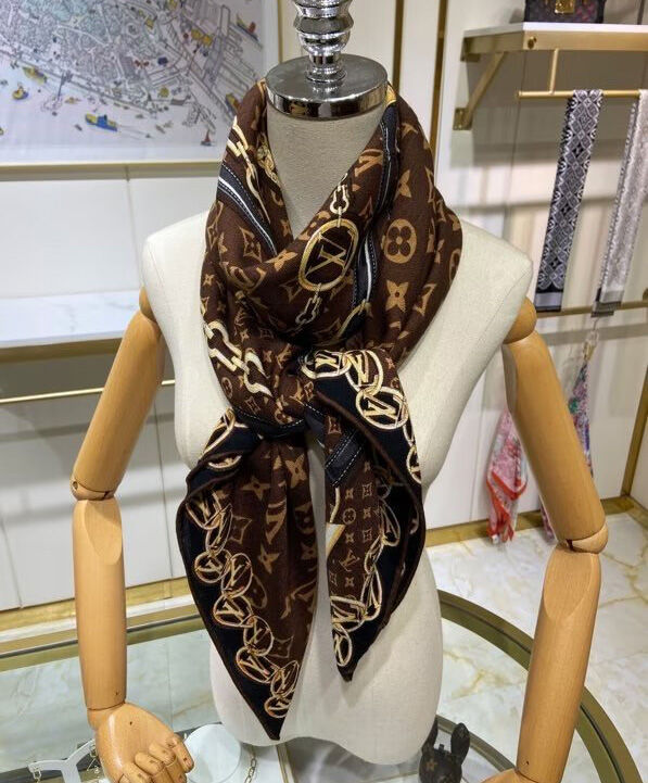 Louis Vuitton Scarf Women s Monogram Forever Long Scarf Coffee