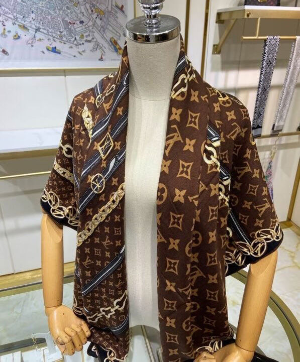 Louis Vuitton Scarf Women s Monogram Forever Long Scarf Coffee