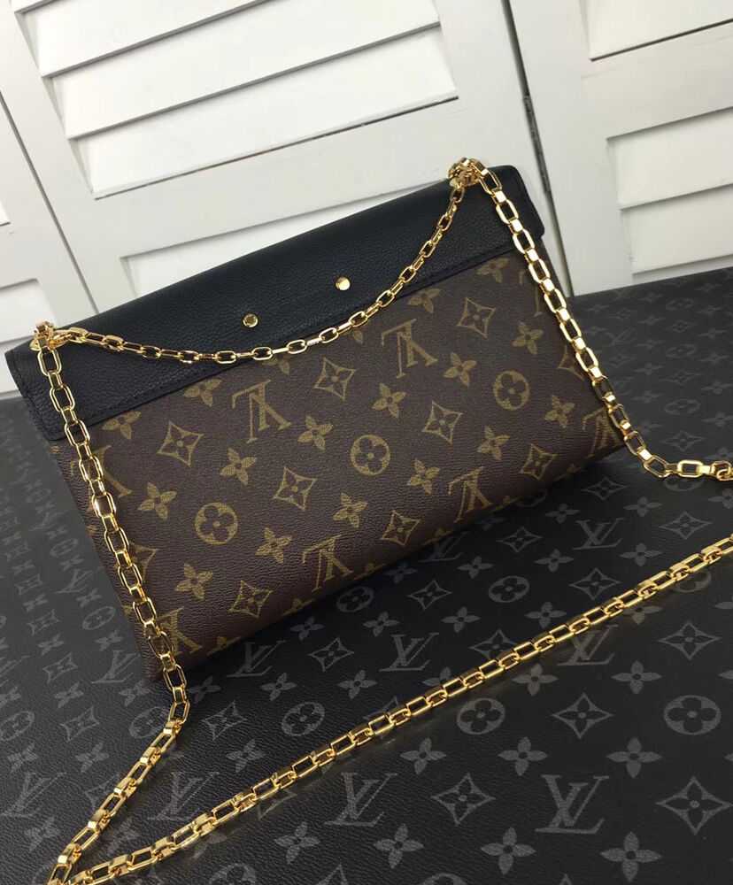 Louis Vuitton Monogram Canvas Pallas Chain Havane M41201 Black