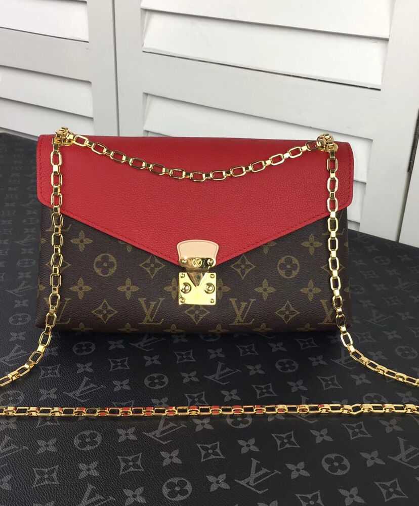 Louis Vuitton Monogram Canvas Pallas Chain Havane M41201 Red