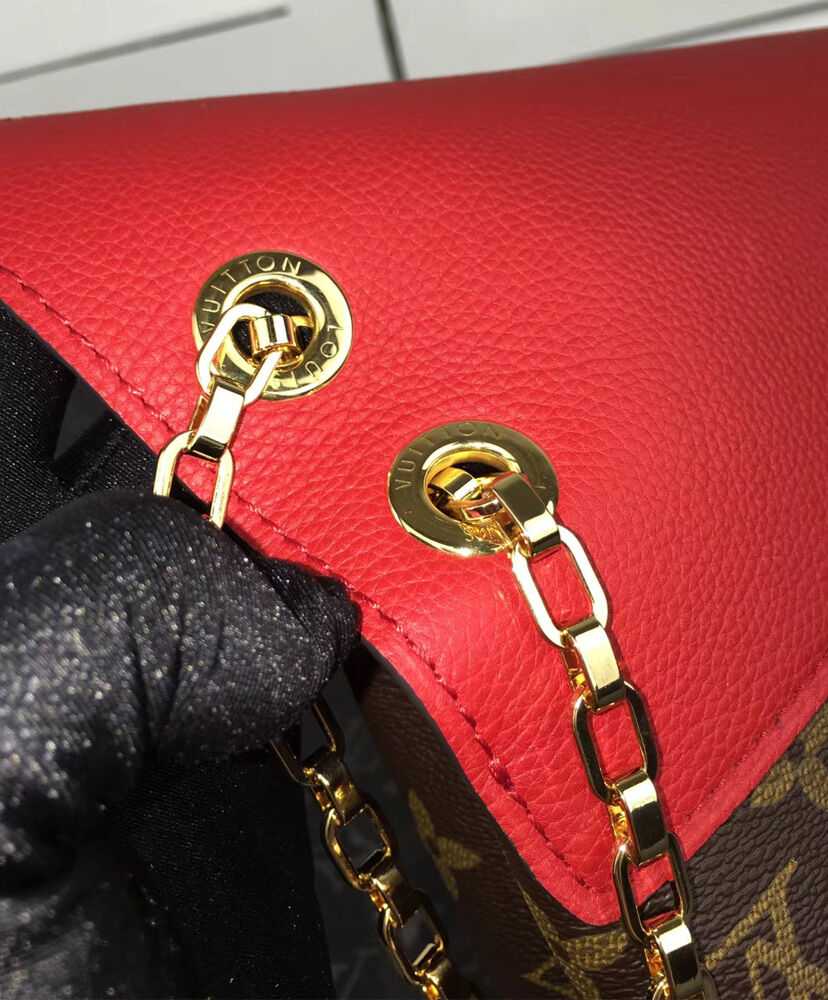 Louis Vuitton Monogram Canvas Pallas Chain Havane M41201 Red