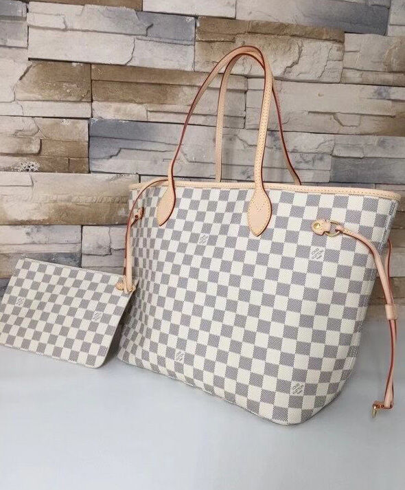 Louis Vuitton Damier Canvas Neverfull Tote N41361 White