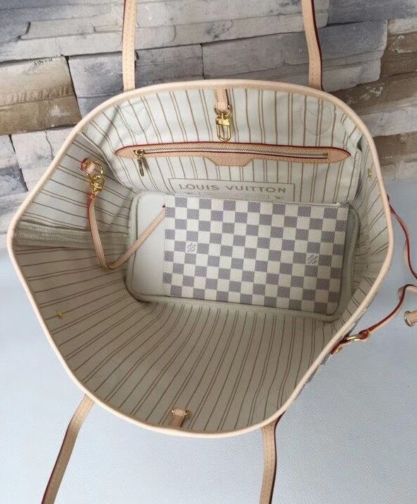 Louis Vuitton Damier Canvas Neverfull Tote N41361 White