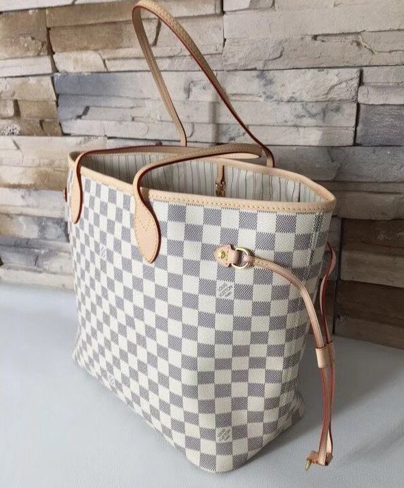 Louis Vuitton Damier Canvas Neverfull Tote N41361 White