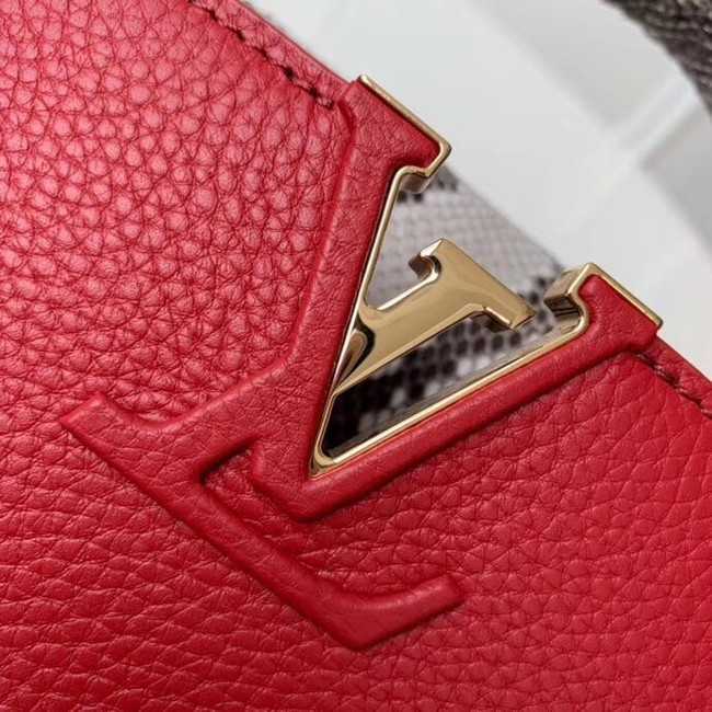 Louis Vuitton Outlet original taurillon leather Capucines Mini N95509 red