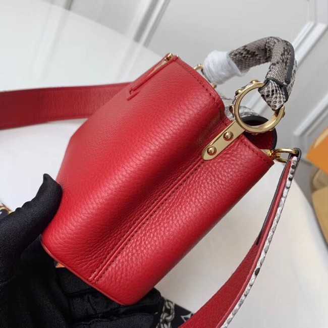 Louis Vuitton Outlet original taurillon leather Capucines Mini N95509 red