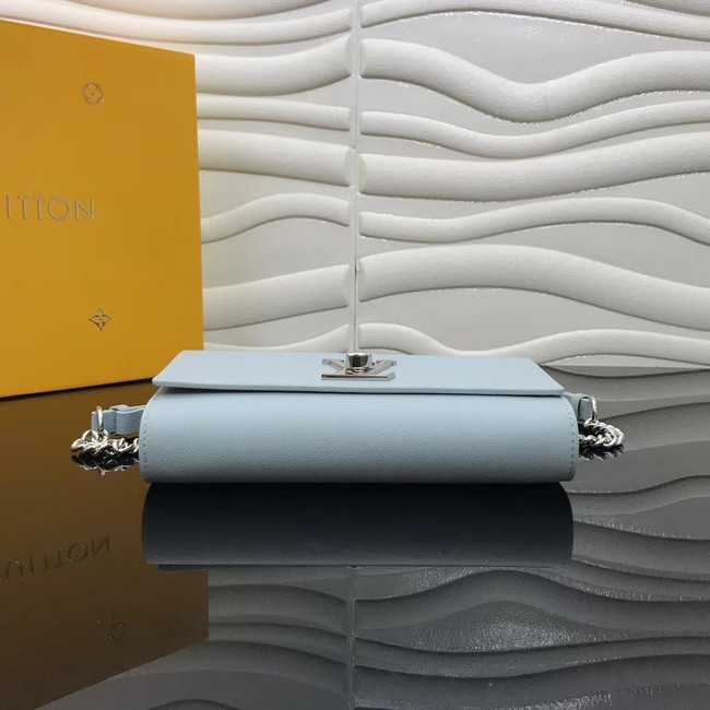 Louis Vuitton Outlet Original Grain calfskin LOCKME CLUTCH M56087 sky blue