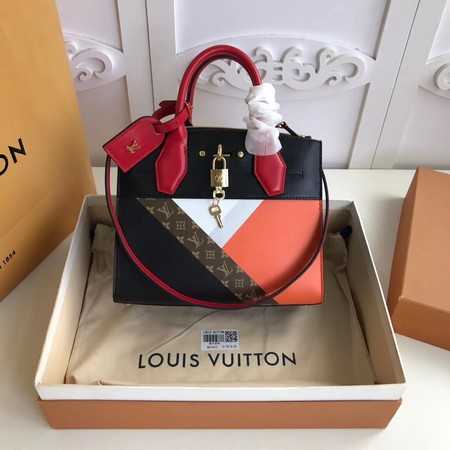 Louis Vuitton Outlet Original Leather CITY STEAMER M53802 Red&Black&Blu