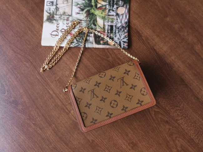 Louis Vuitton Outlet Original Monogram Reverse coated canvas DAUPHINE CHAIN WALLET M68746