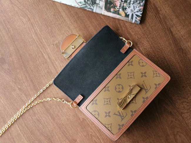 Louis Vuitton Outlet Original Monogram Reverse coated canvas DAUPHINE CHAIN WALLET M68746