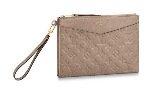 Louis Vuitton Outlet Original Monogram Empreinte Clutch bag MELANIE M68705 grey