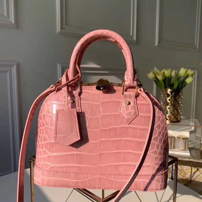 Louis Vuitton Outlet Crocodile Pattern Leather Bag N90897 Pink