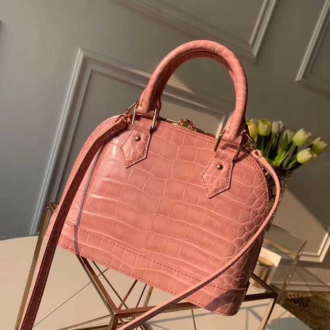 Louis Vuitton Outlet Crocodile Pattern Leather Bag N90897 Pink