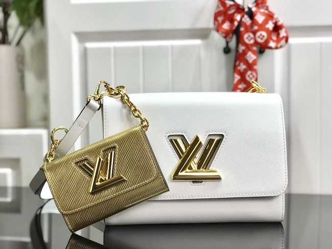 Louis Vuitton Outlet original epi leather TWIST MM M50280 white&gold