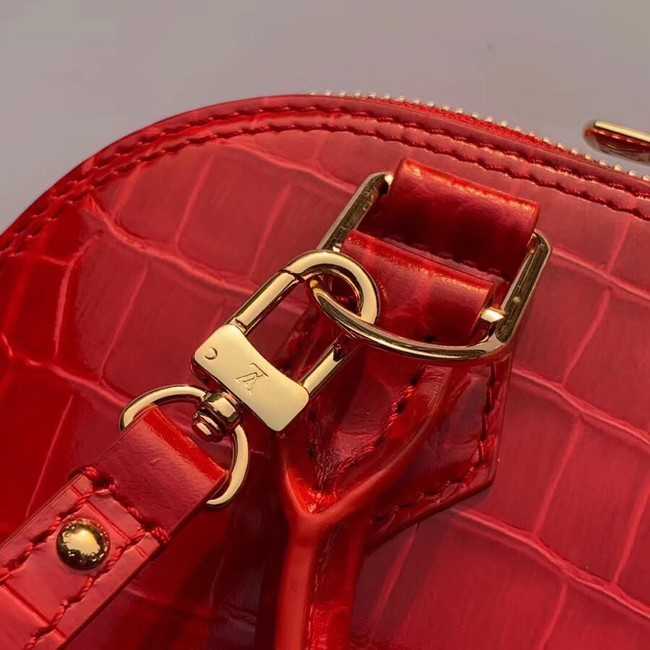 Louis Vuitton Outlet Crocodile Pattern Leather Bag N90897 Red