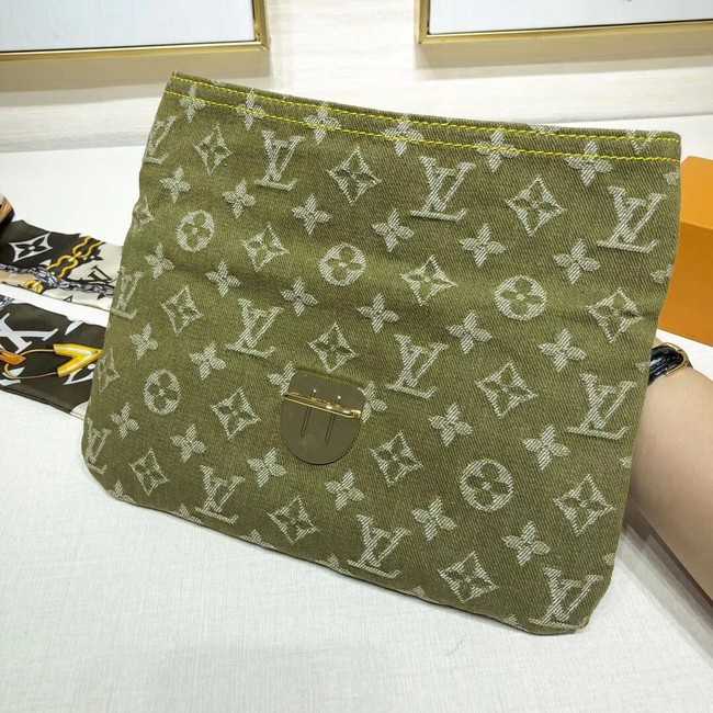 Louis Vuitton Outlet Denim Clutch bag M44472 green