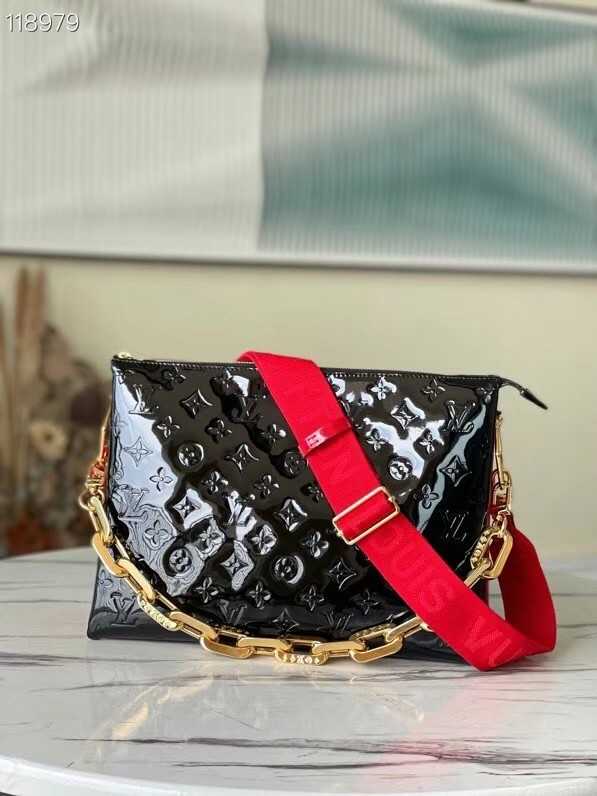 Louis Vuitton Outlet Monogram Vernis COUSSIN MM M57783 black