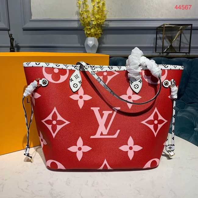 Louis Vuitton Outlet Monogram Canvas Original Leather NEVERFULL MM M44567 Red