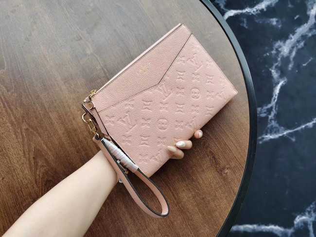 Louis Vuitton Outlet Original Monogram Empreinte Clutch bag MELANIE M68705 pink