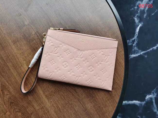 Louis Vuitton Outlet Original Monogram Empreinte Clutch bag MELANIE M68705 pink