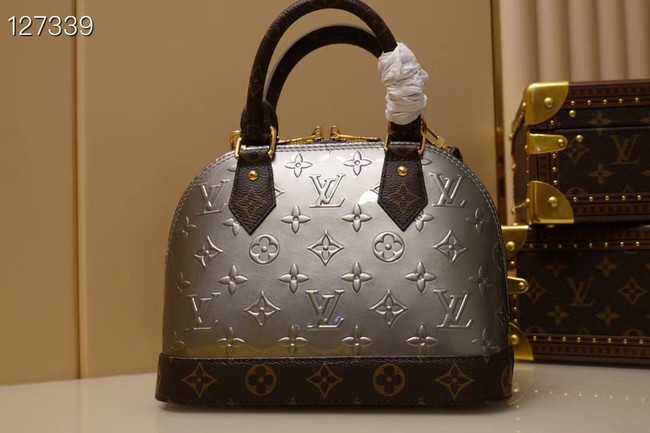 Louis Vuitton Outlet Monogram Vernis Alma BB Tote Bag M91606 Silver