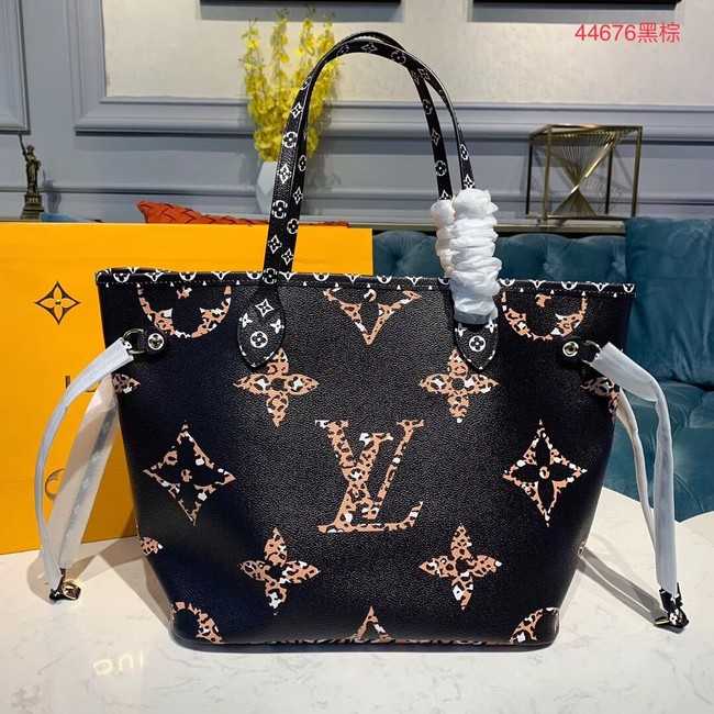 Louis Vuitton Outlet Monogram Canvas Original Leather NEVERFULL MM M44567 Black