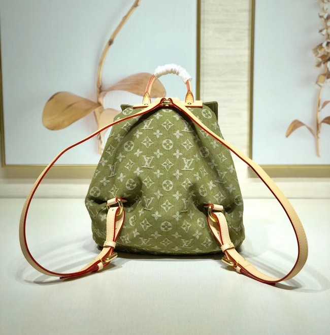 Louis Vuitton Outlet Denim Backpack M44460 green