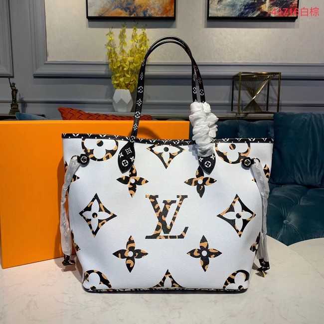 Louis Vuitton Outlet Monogram Canvas Original Leather NEVERFULL MM M44567 White