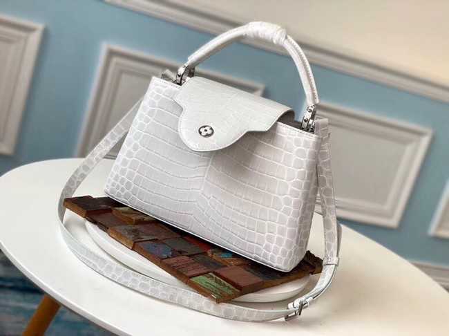 Louis Vuitton Outlet original crocodile CAPUCINES PM M53665 cream