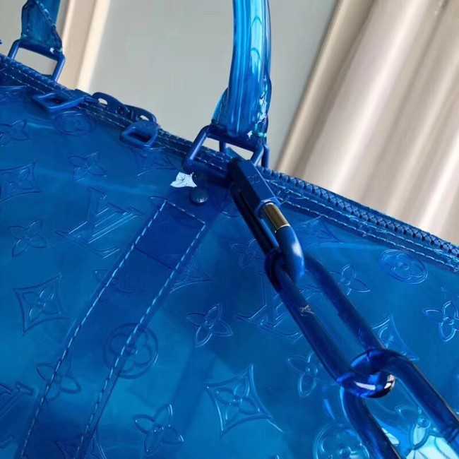 Louis Vuitton Outlet KEEPALL 50 Travel Bag with shoulder straps M53271 blue