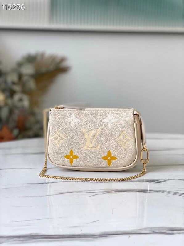 Louis Vuitton Outlet MINI POCHETTE ACCESSOIRES M80501 Cream & Saffron