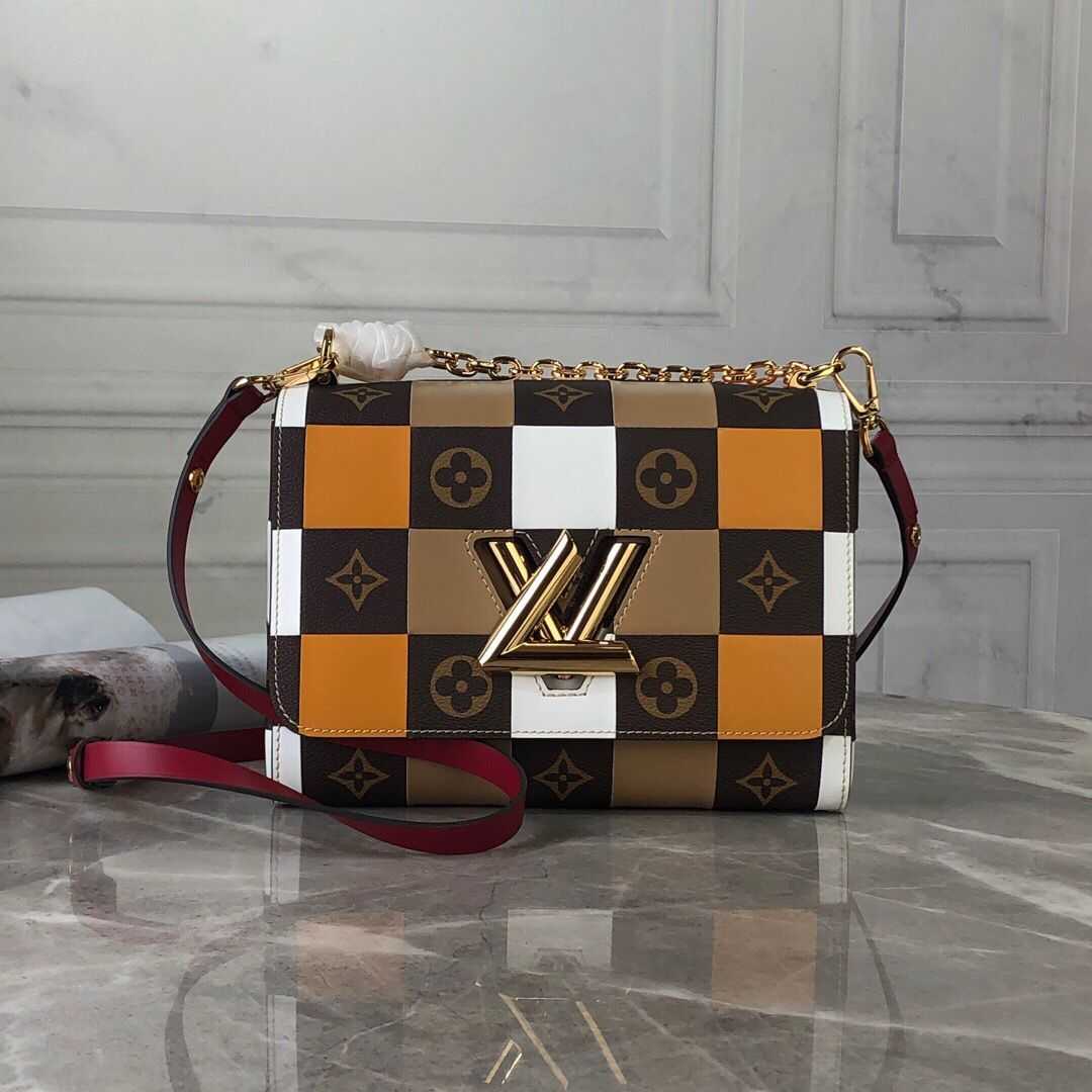 Louis Vuitton Outlet Original TWIST MM M50280 Orange&Brown