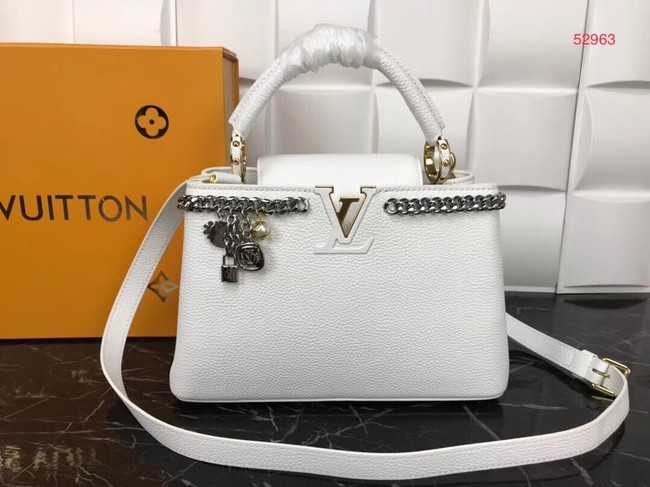 Louis Vuitton Outlet Original Leather CAPUCINES PM M52963 White