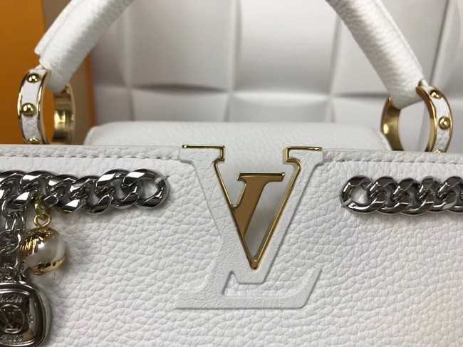 Louis Vuitton Outlet Original Leather CAPUCINES PM M52963 White