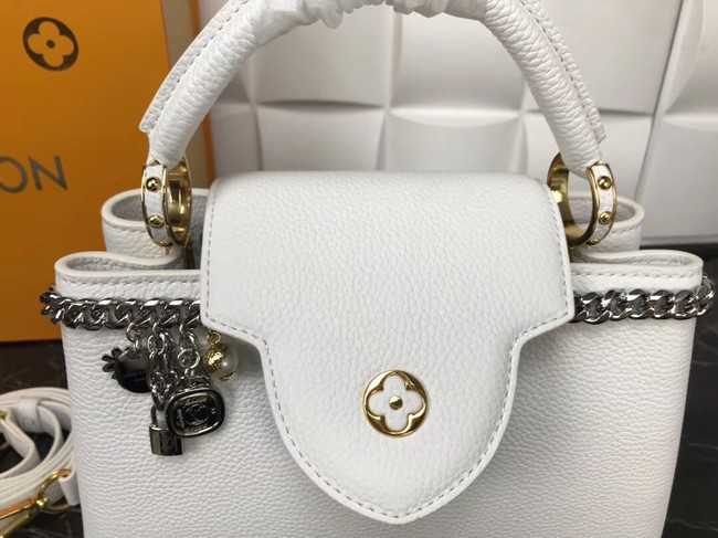 Louis Vuitton Outlet Original Leather CAPUCINES PM M52963 White