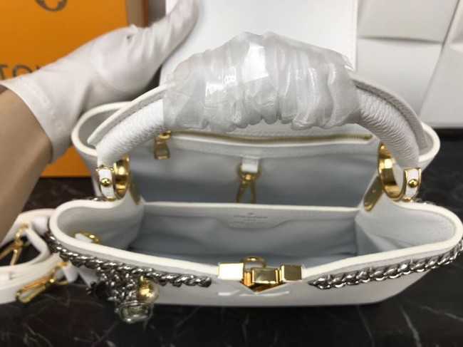 Louis Vuitton Outlet Original Leather CAPUCINES PM M52963 White