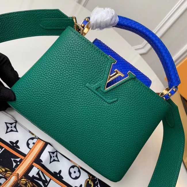 Louis Vuitton Outlet original taurillon leather Capucines Mini N95509 green