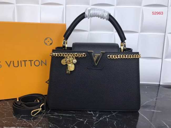 Louis Vuitton Outlet Original Leather CAPUCINES PM M52963 Black