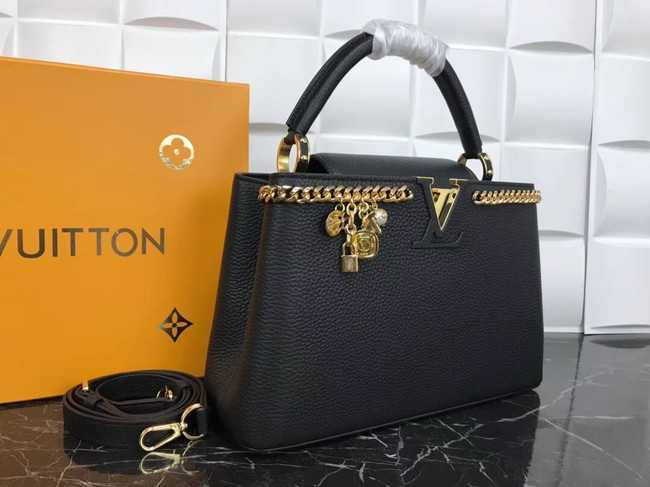 Louis Vuitton Outlet Original Leather CAPUCINES PM M52963 Black