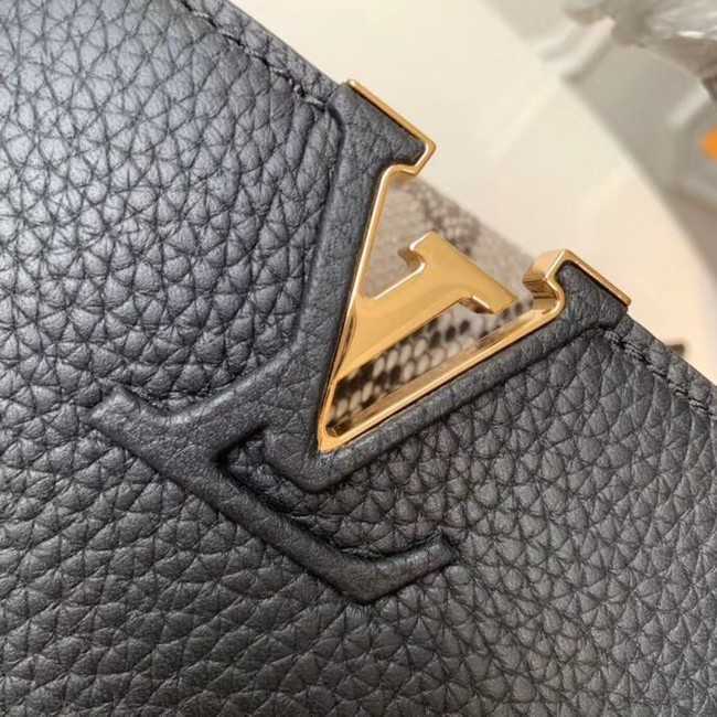 Louis Vuitton Outlet original taurillon leather Capucines Mini N95509 black