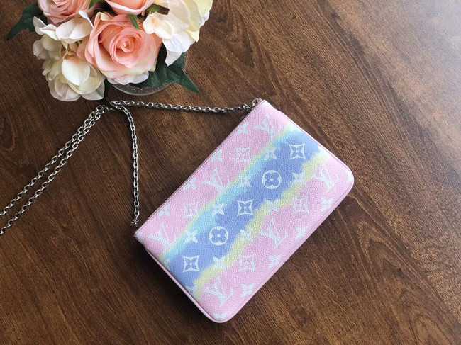 Louis Vuitton Outlet original ESCALE POCHETTE DOUBLE ZIP clutch bag M69124 pink