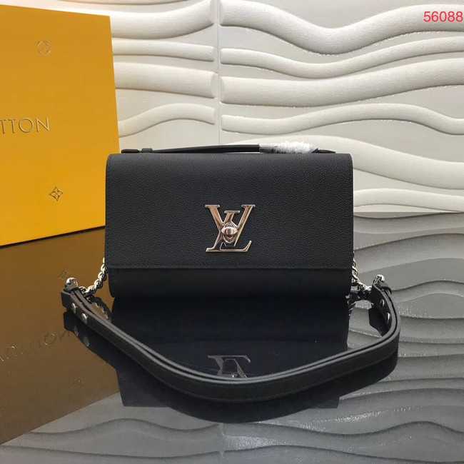 Louis Vuitton Outlet Original Grain calfskin LOCKME CLUTCH M56087 black