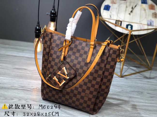 Louis Vuitton Outlet Damier Ebene Canvas Original Leather M62094 brown