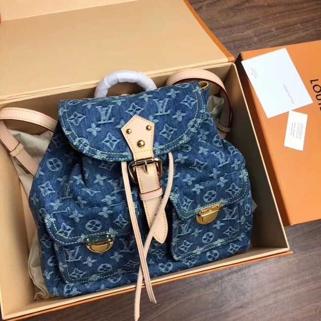 Louis Vuitton Outlet Denim Backpack M44460 blue