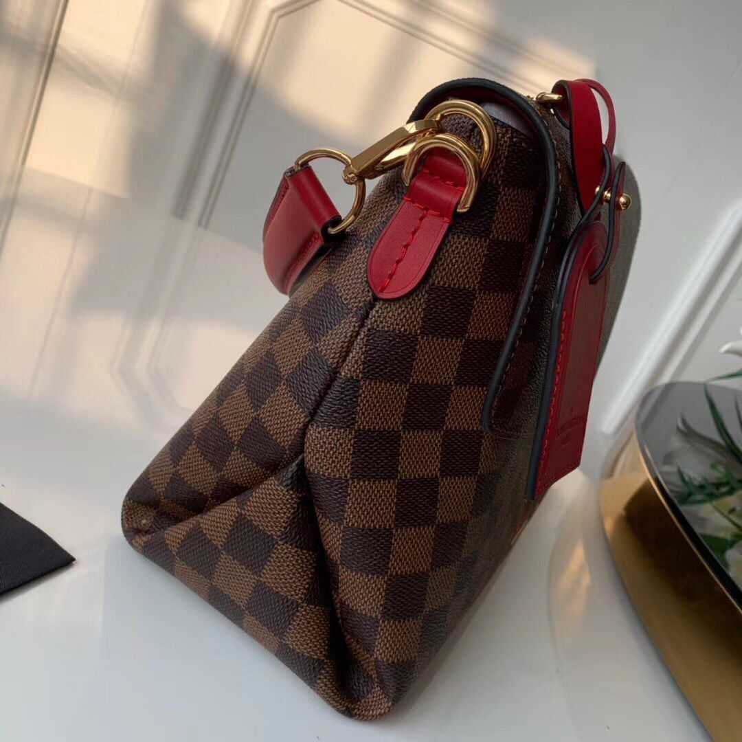 Louis Vuitton Outlet Damier Ebene Canvas Original Leather Beaubourg M40176 Red