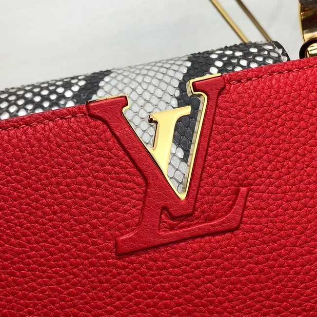 Louis Vuitton Outlet original taurillon leather Capucines BB M48865 red