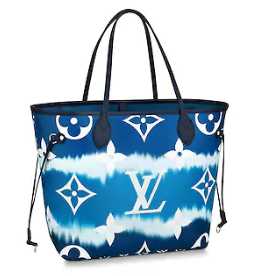 Louis Vuitton Outlet Monogram Canvas Original NEVERFULL M45128 blue