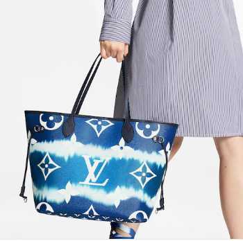 Louis Vuitton Outlet Monogram Canvas Original NEVERFULL M45128 blue